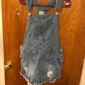 Jean short overalls